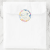 Blue Yellow Summer Flower WreatCustom Dank je Ronde Sticker (Tas)