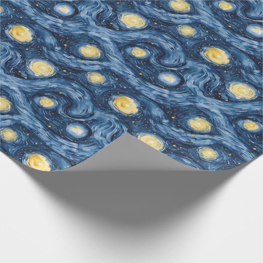 Blue Yellow Sun Moon Stars Baby shower Cadeaupapier (Hoek)