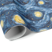 Blue Yellow Sun Moon Stars Baby shower Cadeaupapier (Rol Hoek)