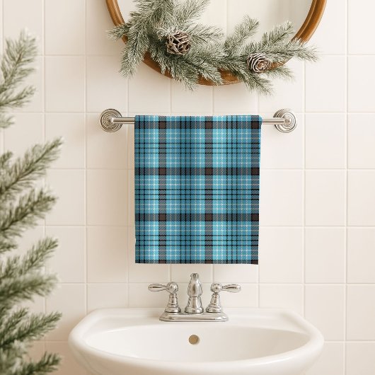 Blue Yellow Tartan Towel – Cozy Gift for Men Bad Handdoek