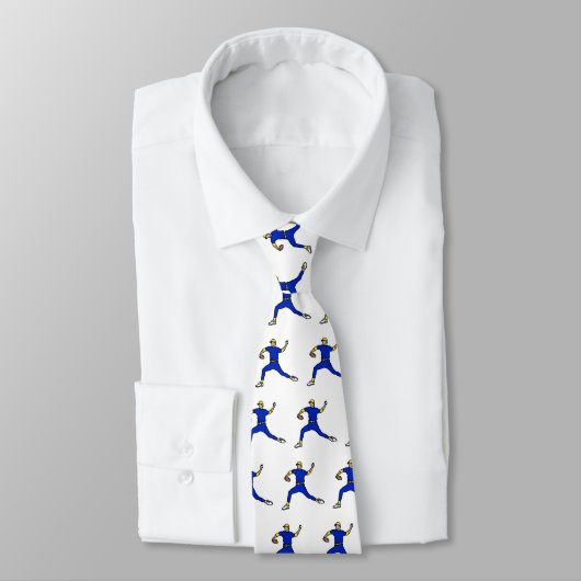 Blue Yellow Throwing Player Stropdas (Gebonden)