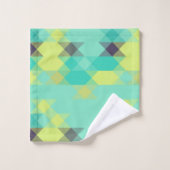 blue yellow turquoise yellow and aqua  bad handdoek (Wasdoekje)