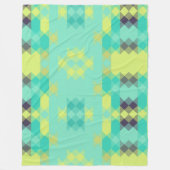 blue yellow turquoise yellow and aqua  fleece deken (Voorkant)