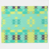 blue yellow turquoise yellow and aqua  fleece deken (Voorkant (Horizontaal))