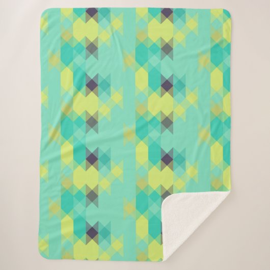 blue yellow turquoise yellow and aqua  sherpa deken (Voorkant)