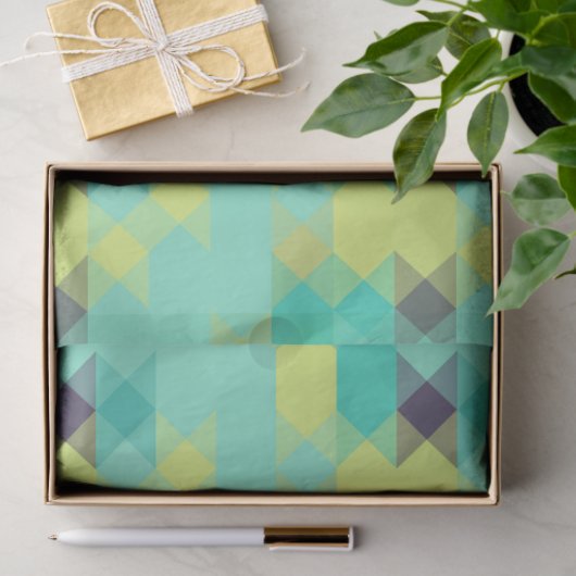 blue yellow turquoise yellow and aqua  tissuepapier (Geschenk)