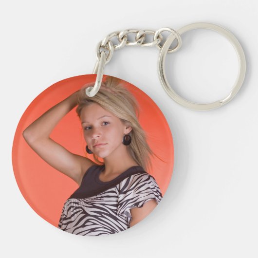 Blue Yellow Typography Afstuderen Gear Sleutelhanger (Achterkant)