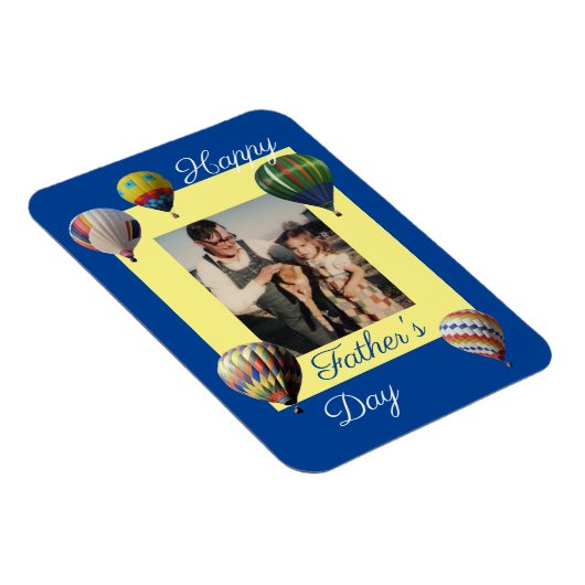 Blue Yellow Vaderdag Hot Air ballons Foto Magneet (Rechterzijde)