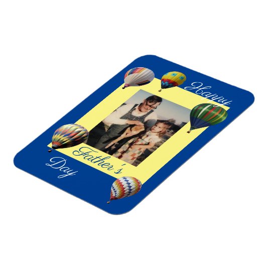 Blue Yellow Vaderdag Hot Air ballons Foto Magneet (Linkerzijde)