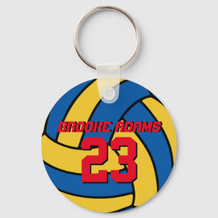 Blue Yellow Volleyball Sportteam Sleutelhanger