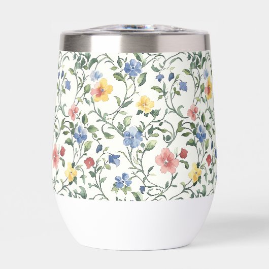 Blue Yellow Watercolor Wildflower  (Voorkant)