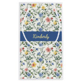 Blue Yellow Watercolor Wildflower Monogram Name Klein Cadeauzakje (Achterkant)