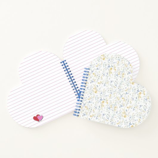 Blue Yellow Wildflower Pattern Notitieboek (Binnen)