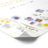 Blue & Yellow Wildflowers Vrijgezellenfeest Welkom Poster (Hoek)