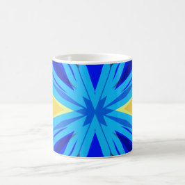 Blue Yellow Winter Kerstmis Star Starburst Koffiemok