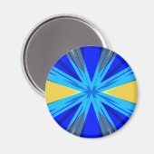 Blue Yellow Winter Kerstmis Star Starburst Magneet (Voorkant / Achterkant)