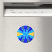 Blue Yellow Winter Kerstmis Star Starburst Magneet (Insitu (Vaatwasser))