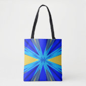 Blue Yellow Winter Kerstmis Star Starburst Tote Bag (Voorkant)