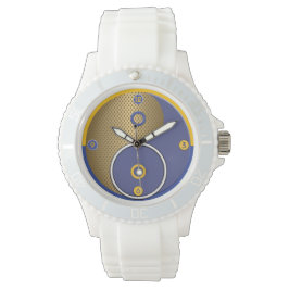 Blue Yellow Yin Yang Horloge