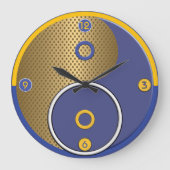 Blue Yellow Yin Yang Wall klok (Voorkant)