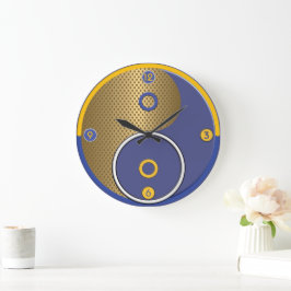 Blue Yellow Yin Yang Wall klok