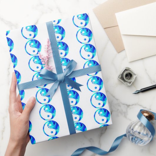 Blue Yin Yang Cadeaupapier (Geschenken)