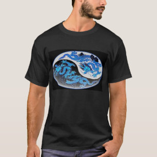 Blue Yin-Yang Dragons T-shirt - Gepersonaliseerd