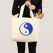 Blue Yin Yang Grote Tote Bag (Voorkant (product))