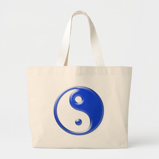 Blue Yin Yang Grote Tote Bag (Voorkant)