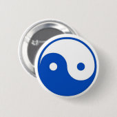 Blue Yin-Yang-knop Ronde Button 5,7 Cm (Voorkant /achterkant)