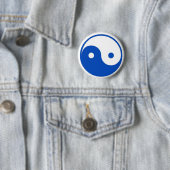 Blue Yin-Yang-knop Ronde Button 5,7 Cm (In situ)