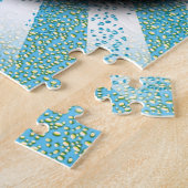 Blue Yin Yang Lotus Legpuzzel (Zijkant)
