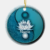 Blue Yin Yang Lotus ornament (Voorkant)