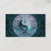 Blue Yin Yang Mandala met de boom van het leven Visitekaartje (Achterkant)