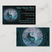 Blue Yin Yang Mandala met de boom van het leven Visitekaartje (Voorkant / Achterkant)
