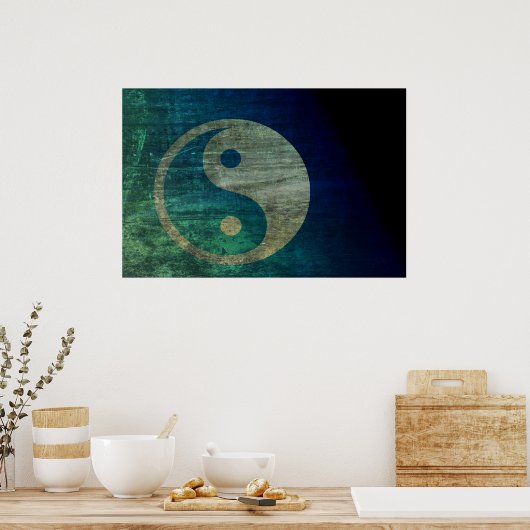 Blue Yin Yang Poster (Keuken)