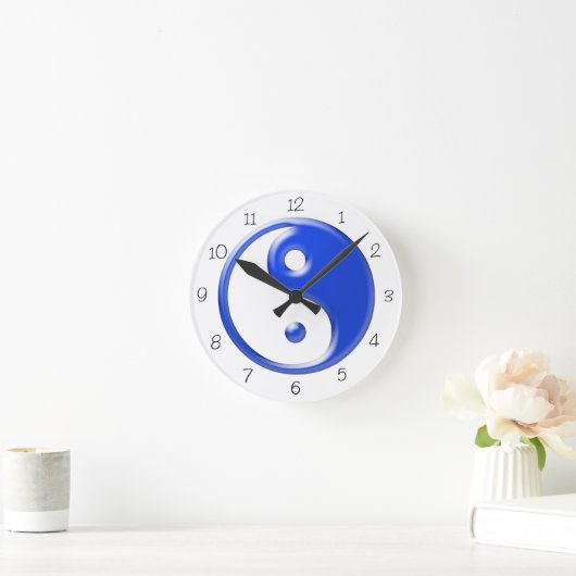 Blue Yin Yang  Ronde Klok (Huis)