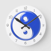 Blue Yin Yang  Ronde Klok (Voorkant)