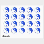 Blue Yin Yang Ronde Sticker (Vel)
