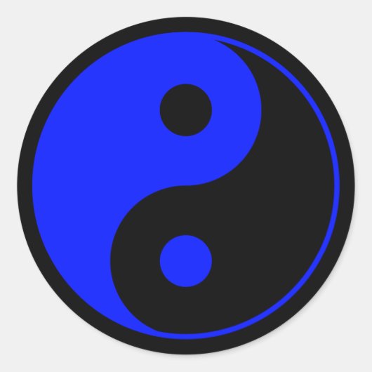 Blue Yin Yang Sticker (Voorkant)