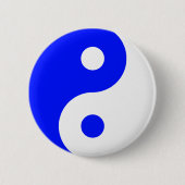 Blue Yin Yang Symbol Ronde Button 5,7 Cm (Voorkant)