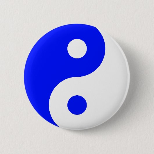 Blue Yin Yang Symbol Ronde Button 5,7 Cm (Voorkant)