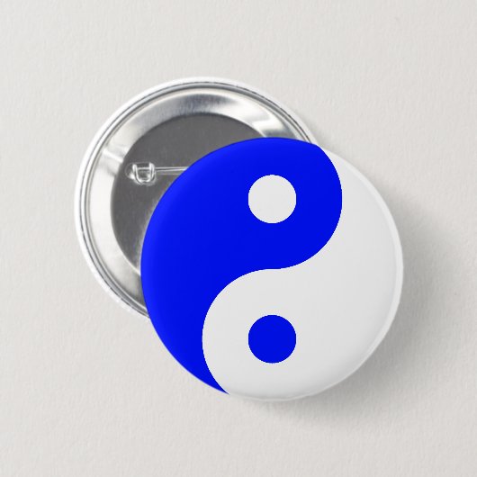 Blue Yin Yang Symbol Ronde Button 5,7 Cm (Voorkant /achterkant)
