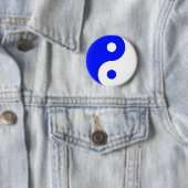 Blue Yin Yang Symbol Ronde Button 5,7 Cm (In situ)