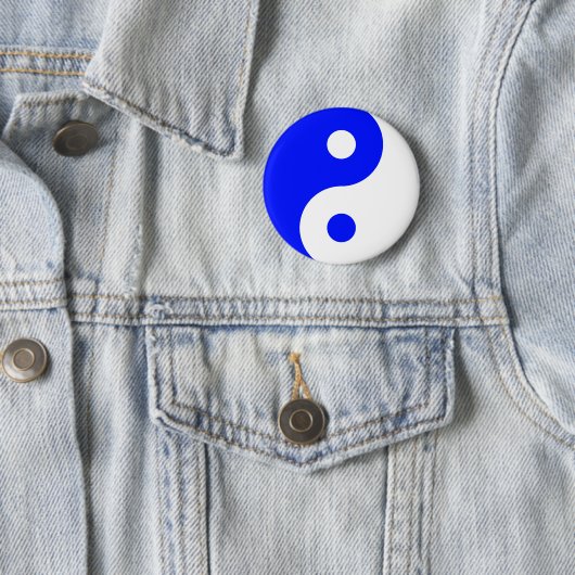Blue Yin Yang Symbol Ronde Button 5,7 Cm (In situ)