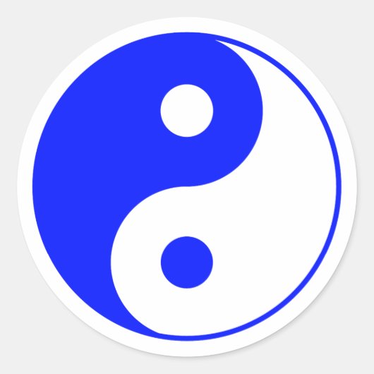 Blue Yin Yang Symbol Sticker (Voorkant)