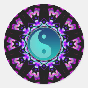 Blue Yin Yang Symbool UV-Delica Art Sticker