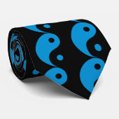 Blue Yin Yang Taoist Symbool Stropdas (Opgerold)