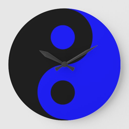 Blue Yin Yang Wall klok (Voorkant)