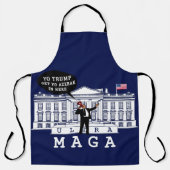 Blue YO TRUMP Kom terug | Ultra MAGA | Whitehouse Schort (Voorkant)